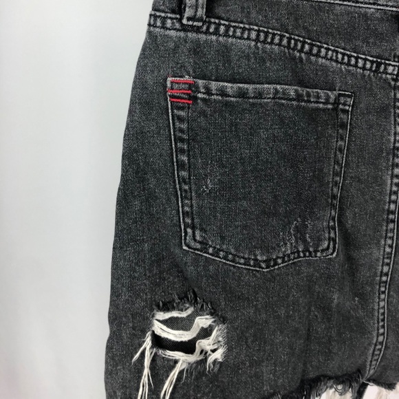 BBG UO Charcoal Denim Raw Edge Mini Skirt - Picture 5 of 5